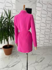 Bel dekolteli ceket elbise - Pembe