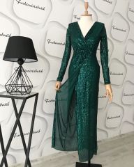 Full Payet maxi Zümrüt elbise