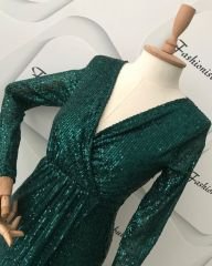 Full Payet maxi Zümrüt elbise
