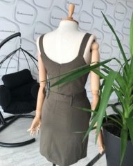 Gabardin elbise  haki renk