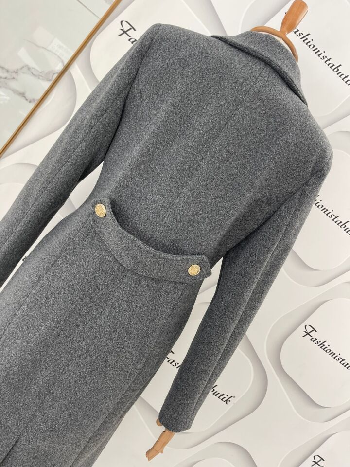 Blazer kaşe kaban - gri