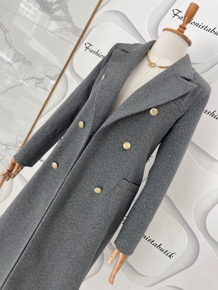 Blazer kaşe kaban - gri