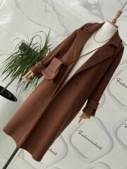 Oversize  kaşe kaban - Siyah
