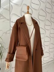 Oversize  kaşe kaban - Siyah