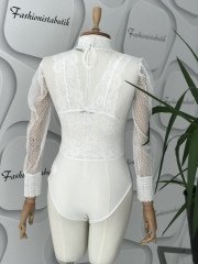 Transparan 2’li Bodysuit Takım Beyaz