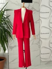 Oversize ceket takım - Kırmızı