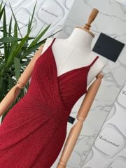 Sim dokulu mini elbise - Kırmızı