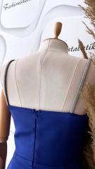 Taş askılı drape saten midi elbise - Saks