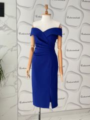 Modern yaka elbise - Saks
