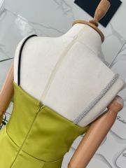 Taş askılı drape saten midi elbise - Yağ Yeşili