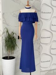 Straplez balık elbise - Saks