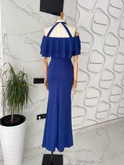 Straplez balık elbise - Saks