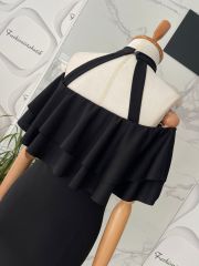 Straplez mini elbise - Siyah