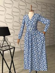 Maxi boy casandra elbise - Mavi