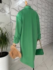 Oversize kaşe kaban - Yeşil