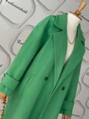 Oversize kaşe kaban - Yeşil