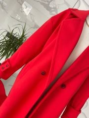 Oversize kaşe kaban - Nar çiçeği
