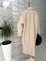 Oversize kaşe kaban - Taş