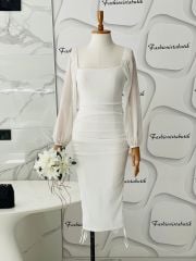1 elbise 3 model - Beyaz