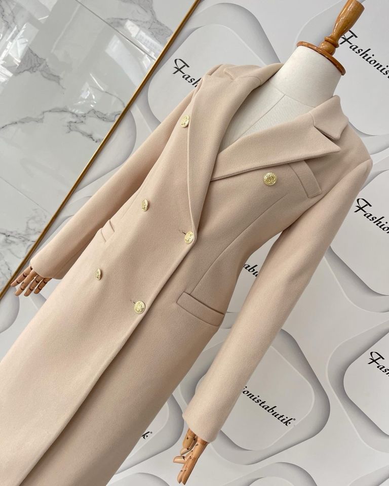 Blazer kaşe kaban - Taş