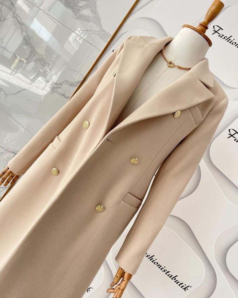 Blazer kaşe kaban - Taş