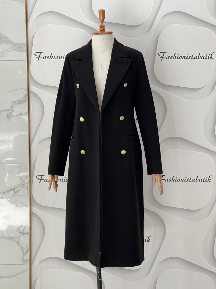 Blazer kaşe kaban - Siyah