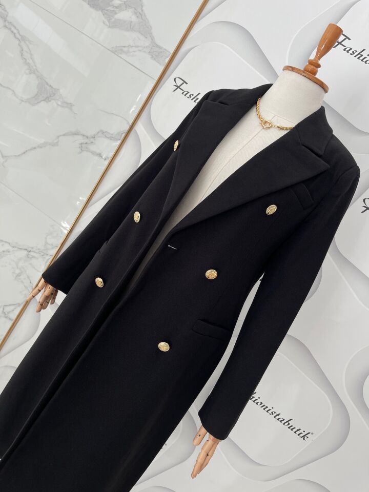 Blazer kaşe kaban - Siyah