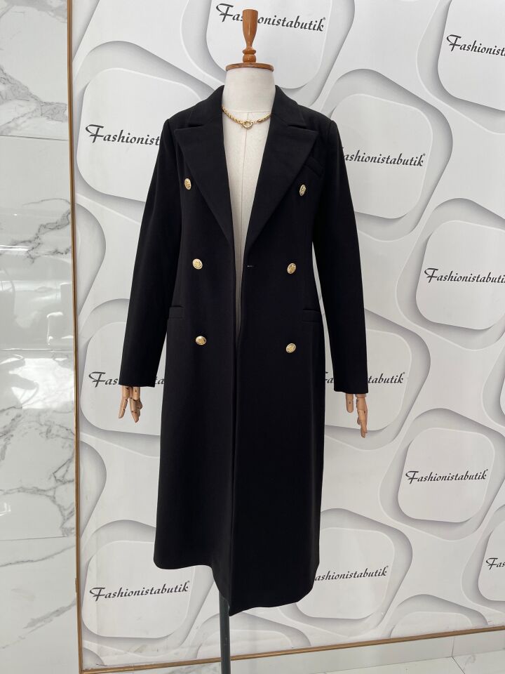 Blazer kaşe kaban - Siyah