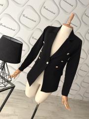 Gold düğme blazer ceket - Siyah