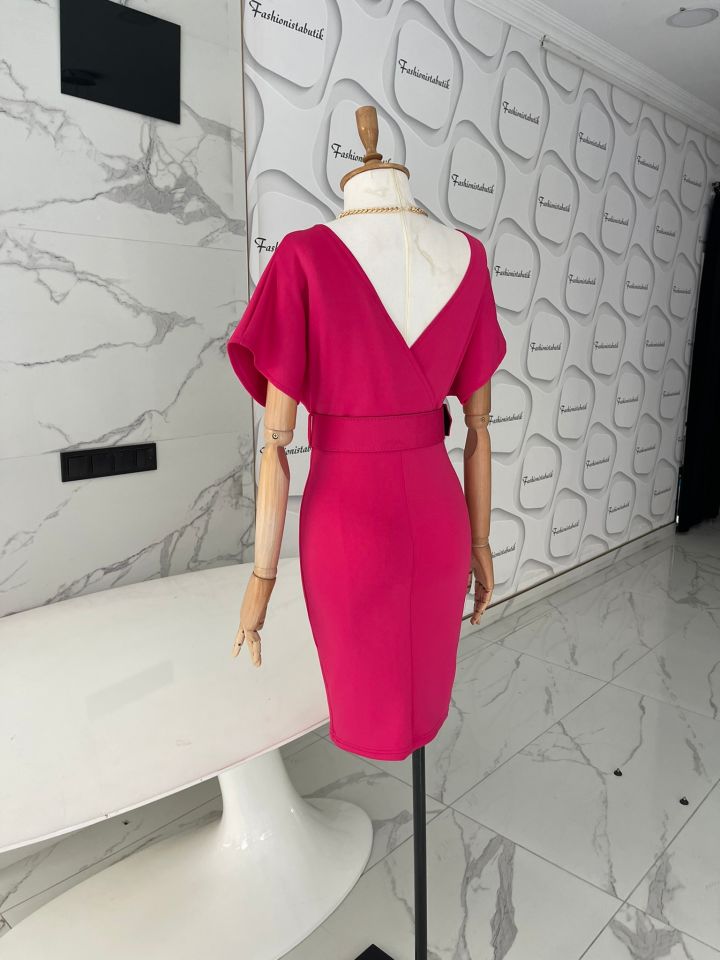 Madonna kemerli elbise - Pembe