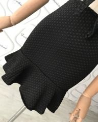 Mini volanlı göğüs bağlama detay elbisemiz