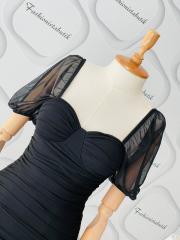 Drape elbise - Siyah