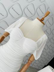 Drape elbise - Beyaz