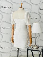 Drape elbise - Beyaz