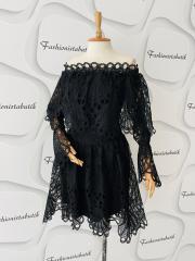 white and black madonna dress - Siyah