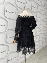 white and black madonna dress - Siyah