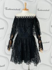 white and black madonna dress - Siyah