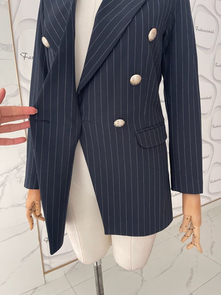 Blazer çizgili ceket-Lacivet