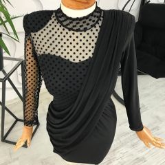 Sandy tasarım elbise - Siyah