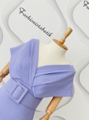 Modern kemer midi elbise Lila