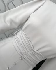 Düğme detay elbise - Soft Gri