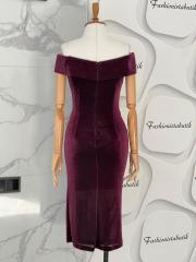 Madonna midi elbise -Bordo