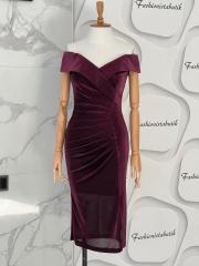Madonna midi elbise -Bordo