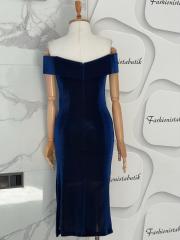 Madonna midi elbise - Lacivert