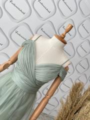 Drape abiye - Mint Yeşili