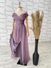 Drape abiye - Lila