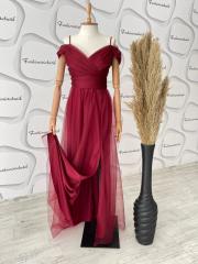 Drape abiye - Bordo
