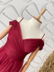 Drape abiye - Bordo