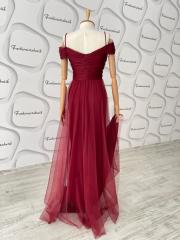 Drape abiye - Bordo