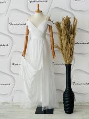 Drape abiye - Beyaz